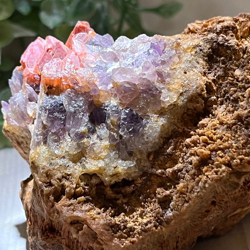 レッドアメジストクラスター原石