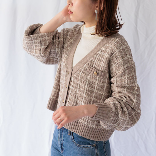 極美品】Deuxième Classe ツイード ニットカーディガン