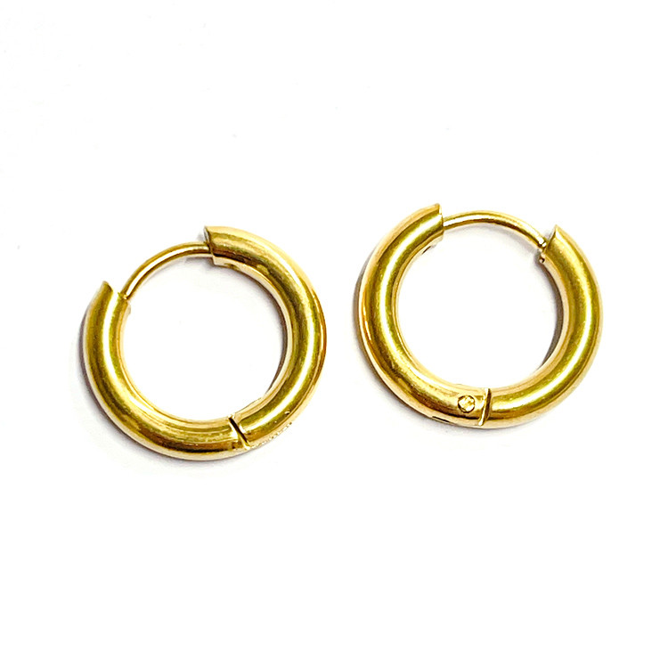 スモールフープピアス　k18 3M 美品　14mm ヴィンテージ　アンティーク サージカルステンレス小フープピアス ～Gold/Silver ピアス