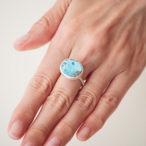 ターコイズのシルバーリング (Silver950/天然石/指輪) 指輪・リング  