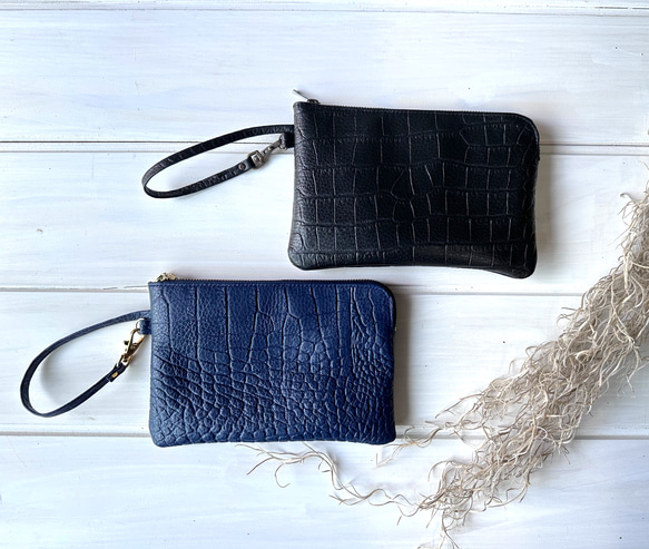 【在庫あり】ストラップ付きポーチ　Navy,Black 1枚目の画像