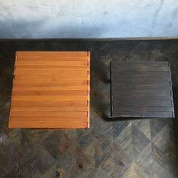 即納　フォールディングサイドテーブル　無垢材　オイル仕上げ　 折り畳みテーブル　ベランダ　キャンプ　べランピング　 8枚目の画像