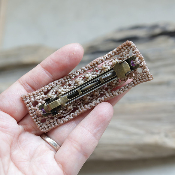 アメジスト天然石マクラメバレッタmach027エスニックアジアン好きが作るエキゾチックなアクセサリー 5枚目の画像