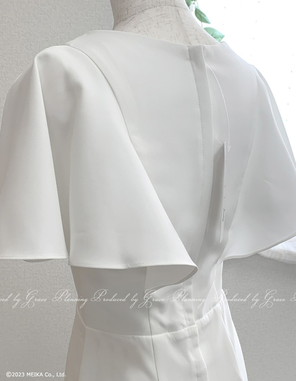 ウェディングドレス フリル袖 半袖 ソフトマーメイド 花嫁ドレス ワンピース 清楚 2次会 gcd_80018 9枚目の画像