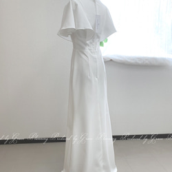 ウェディングドレス フリル袖 半袖 ソフトマーメイド 花嫁ドレス ワンピース 清楚 2次会 gcd_80018 7枚目の画像
