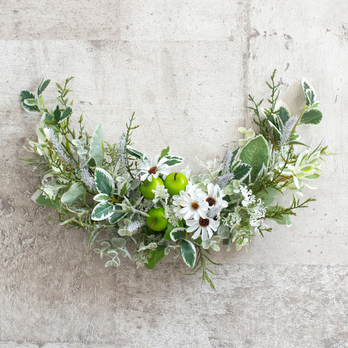 三日月グリーンスワッグ（40cm）アーティフィシャルフラワー アート