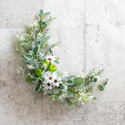 三日月グリーンスワッグ（40cm）アーティフィシャルフラワー アート