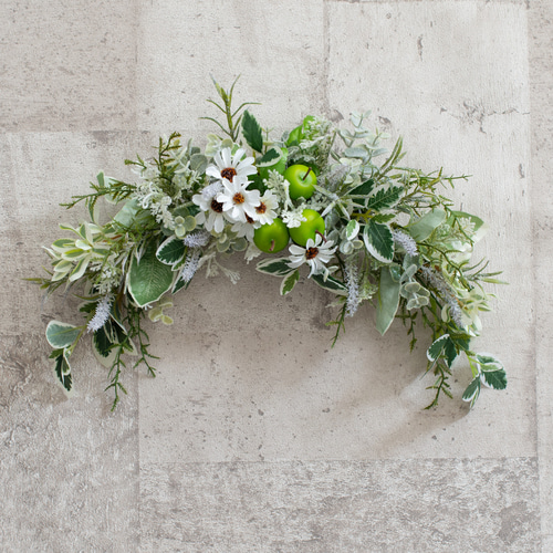 スワッグ　アーティフィシャルフラワー　リース 三日月グリーンスワッグ（40cm）アーティフィシャルフラワー アート