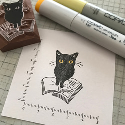 お邪魔黒猫はんこ（※受注製作） 2枚目の画像