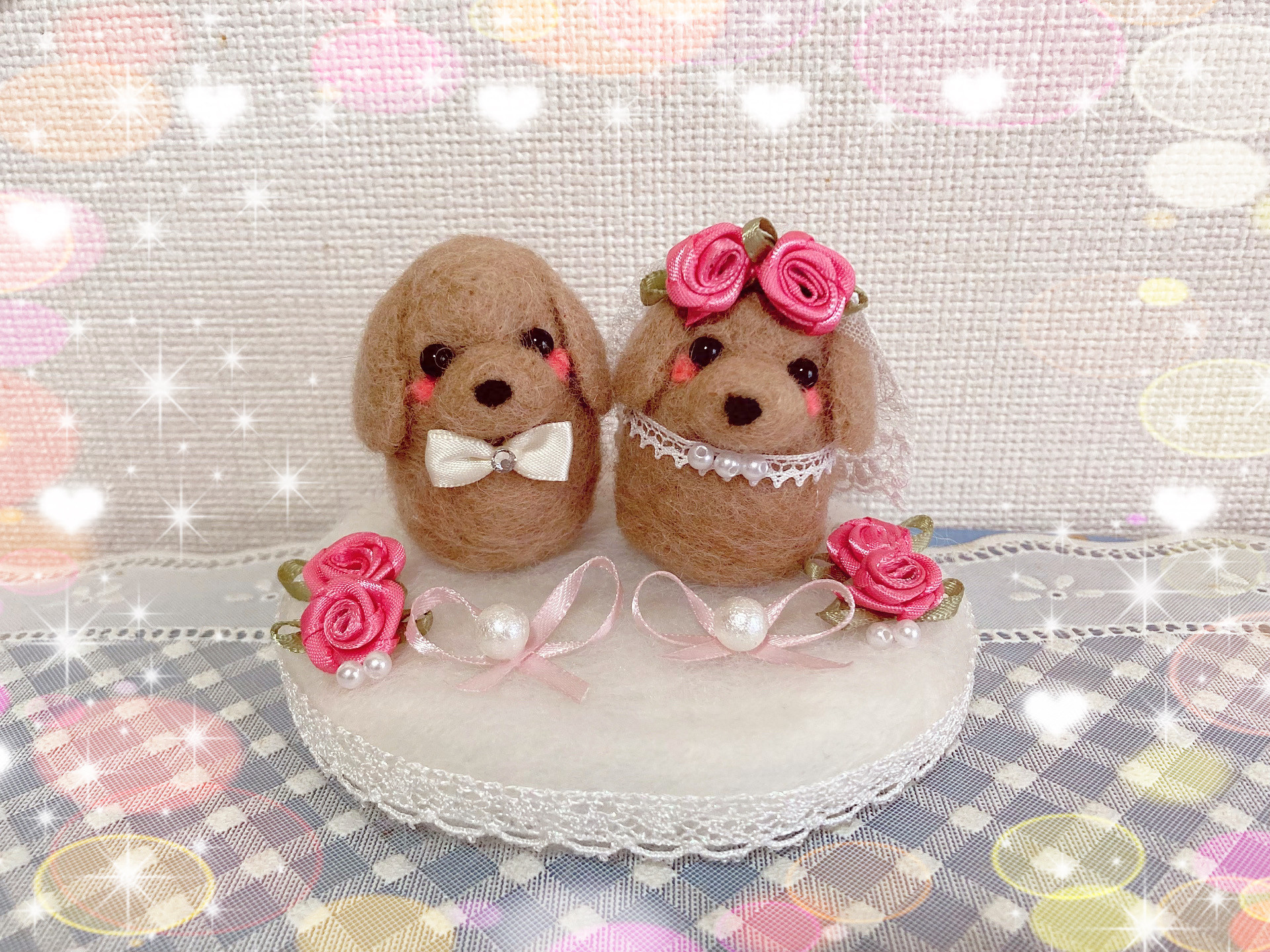 ❤️ふわっと可愛いダックスちゃんのリングピロー❤️ 羊毛フェルト
