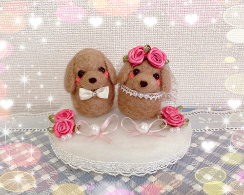 ❤️ふわっと可愛いダックスちゃんのリングピロー❤️ 羊毛フェルト