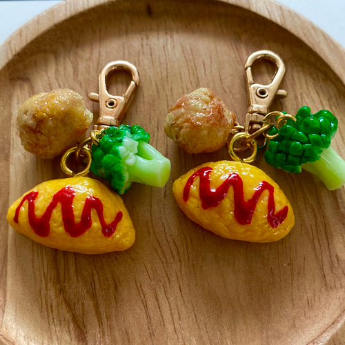 オムライス からあげ フェイクスイーツ チャーム ミニチュア フェイク
