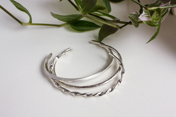 silver925：槌目模様の落ちないバングル 確認用 シルバーバングル