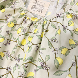 [Kazu-sama 儲備品] 檸檬短袖連衣裙 * 均碼 * 100% 棉 * 檸檬水果圖案 * 苔蘚綠 第11張的照片