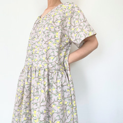[Kazu-sama 儲備品] 檸檬短袖連衣裙 * 均碼 * 100% 棉 * 檸檬水果圖案 * 苔蘚綠 第18張的照片