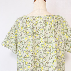 [Kazu-sama 儲備品] 檸檬短袖連衣裙 * 均碼 * 100% 棉 * 檸檬水果圖案 * 苔蘚綠 第13張的照片