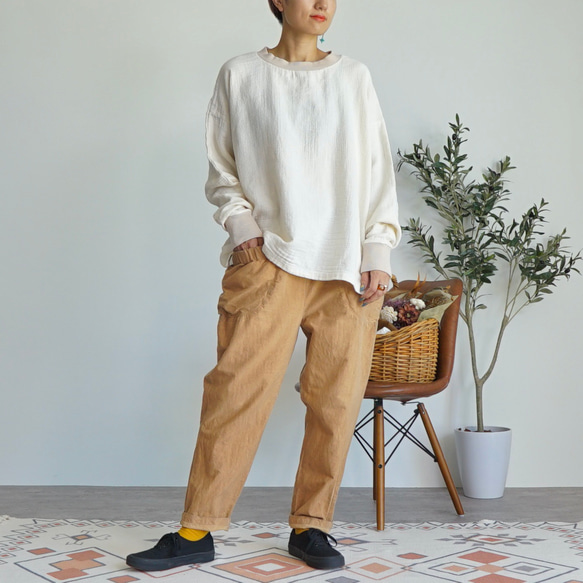 素色營地工作褲/棕色/Mikawa紡織 第7張的照片