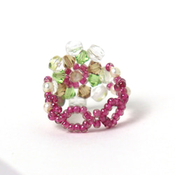 ◇ キット 透明感のあるフラットリング ビーズキット アクセサリー制作キット ハンドメイド 大人 てづくり 2枚目の画像