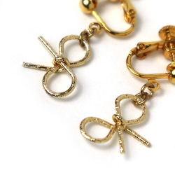 ◇ キット 丸カンで繋ぐだけ！リボンパーツの簡単イヤリング（ピアス） ビーズキット アクセサリー制作キット ハンドメイド 2枚目の画像