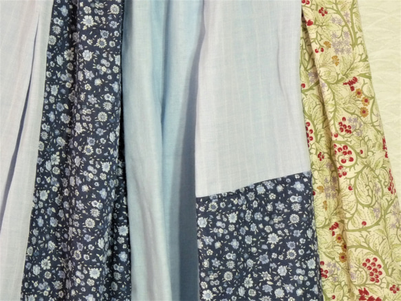 ダブルガーゼが心地よい お気に入り布のパッチワークスカート 3枚目の画像