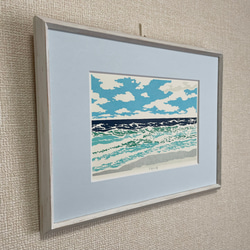 下田の海 手刷りシルクスクリーン版画　額装品 2枚目の画像
