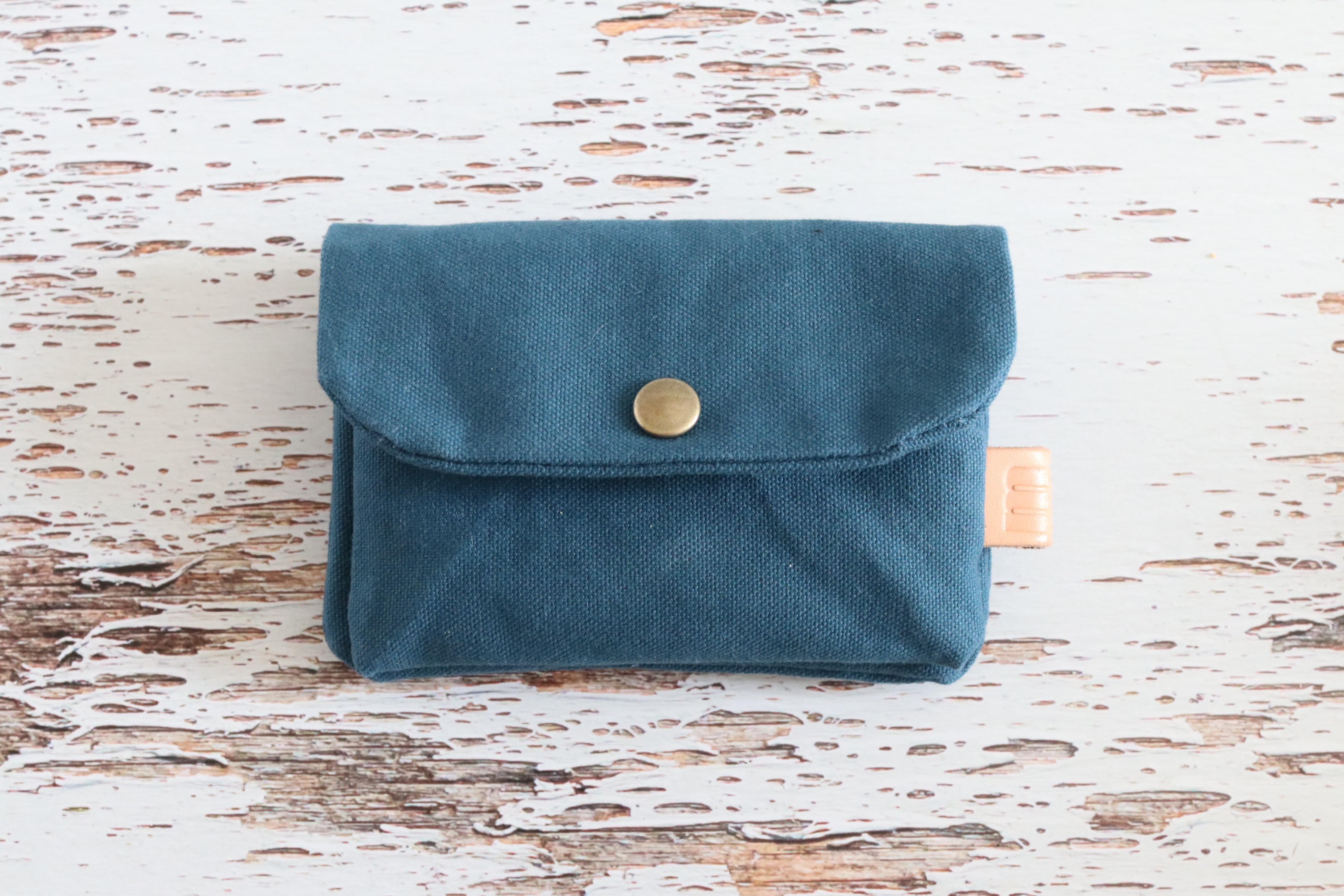 国産帆布のお財布　ブルー　アーミーダック　アルバートン