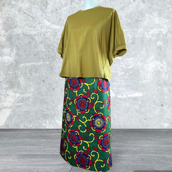 アフリカ布　タイトスカート　ロングスカート　アフリカン 2枚目の画像