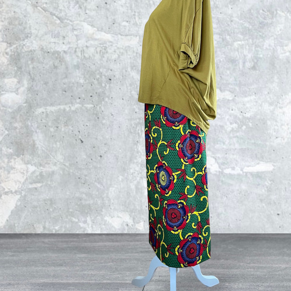 アフリカ布　タイトスカート　ロングスカート　アフリカン 3枚目の画像