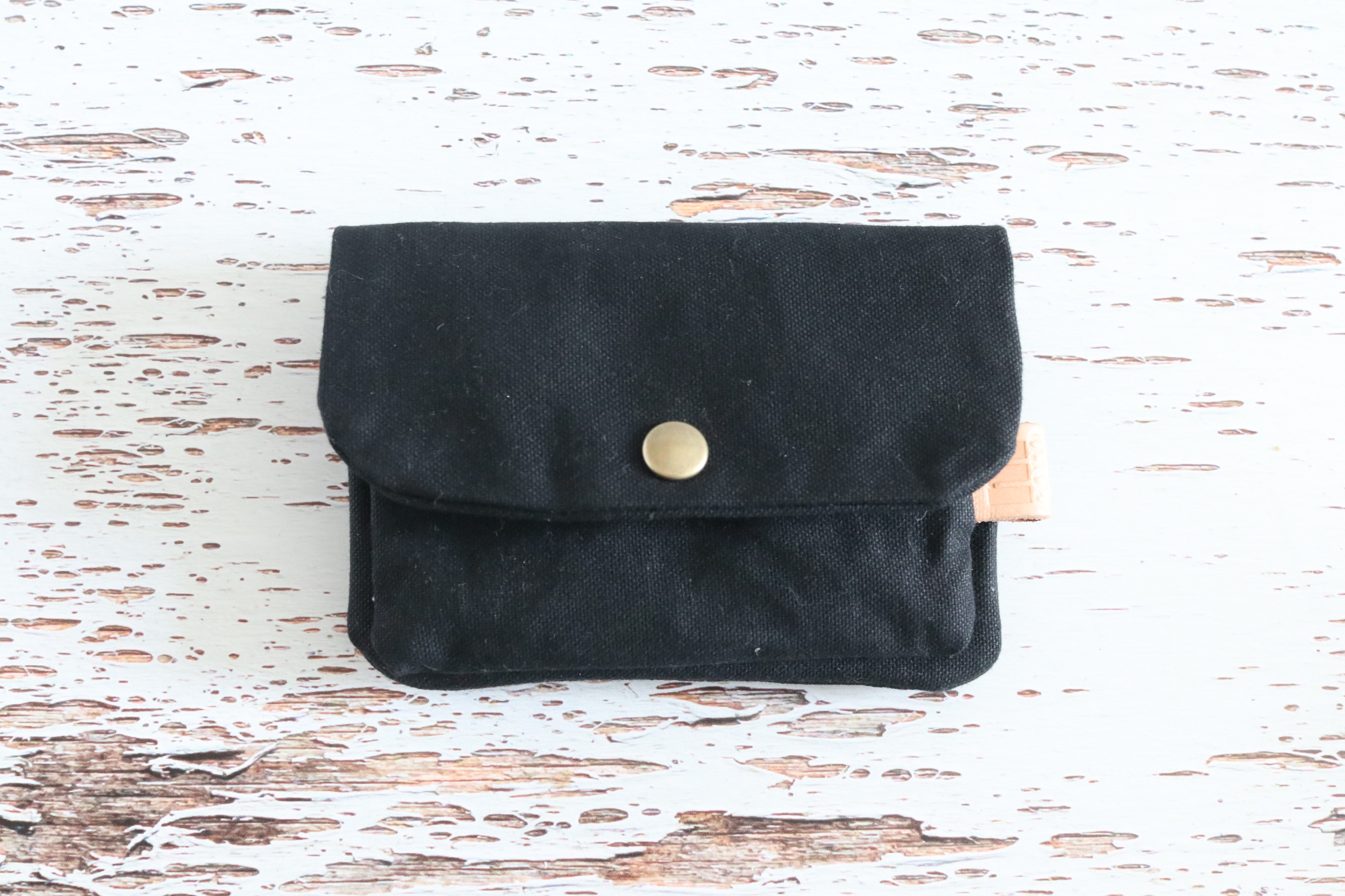 国産帆布のお財布　ブラック　アーミーダック　アルバートン