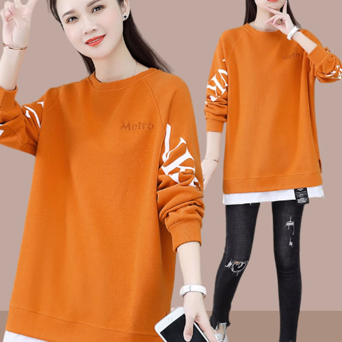 春秋の新型のゆとり 大きいサイズ婦人服の上着 Tシャツ ゆず美衣