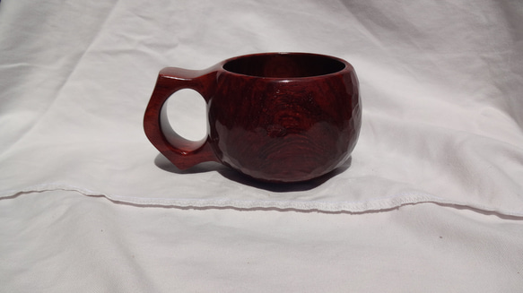 紫檀の一木彫りコーヒーカップ. 5枚目の画像