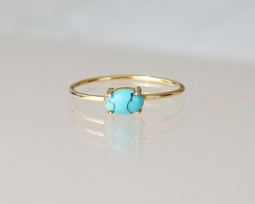 12月誕生石】 ターコイズ オーバルカボション 約6×4mm / Silver925製