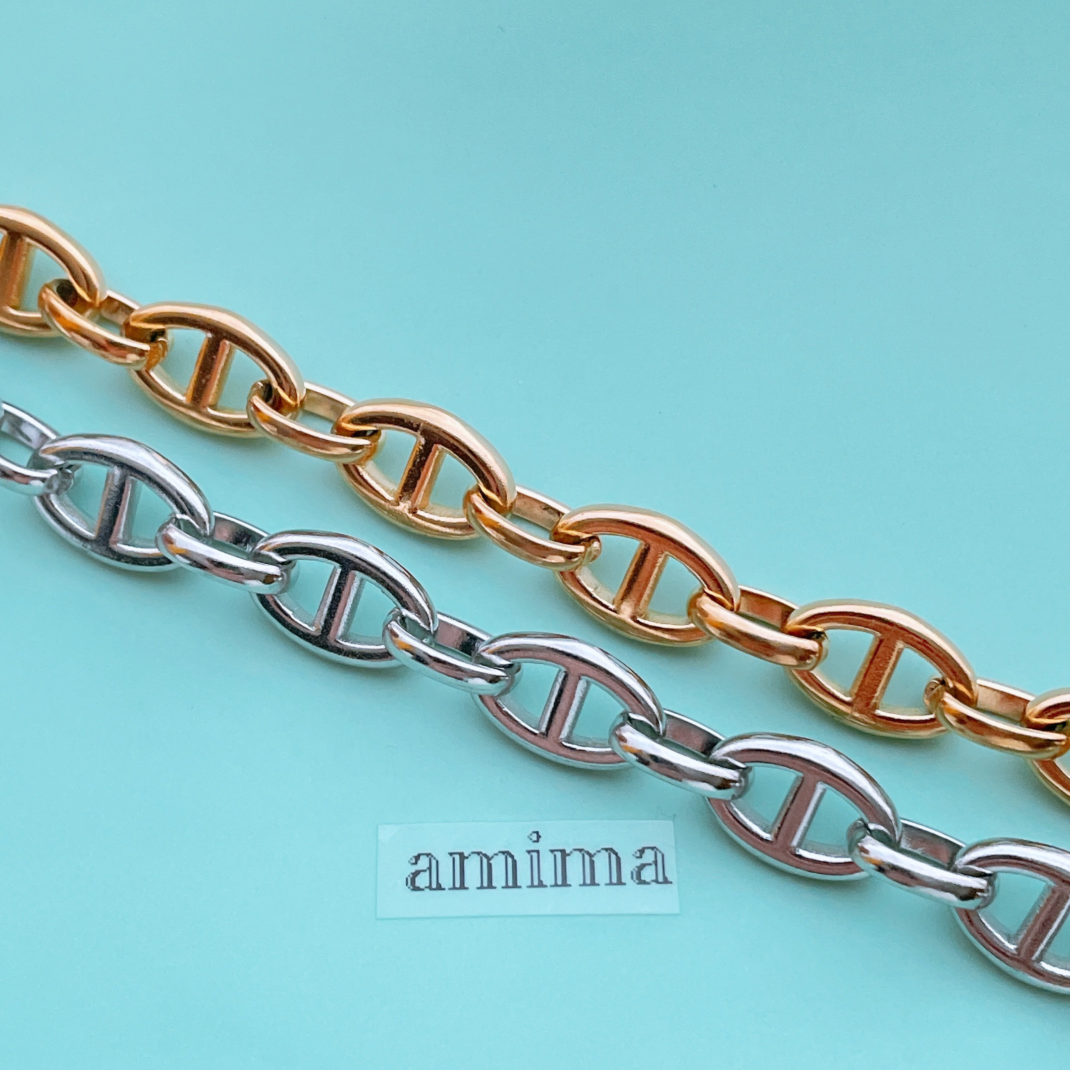美品　galcia アンカーチェーン　4㎜幅 galcia - ANCHOR CHAIN 45cm (厚み 約1.0mm , 幅約3.6mm