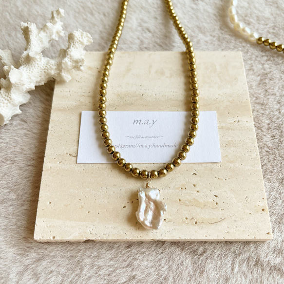 14kgf*gold Grainy necklace* 3枚目の画像