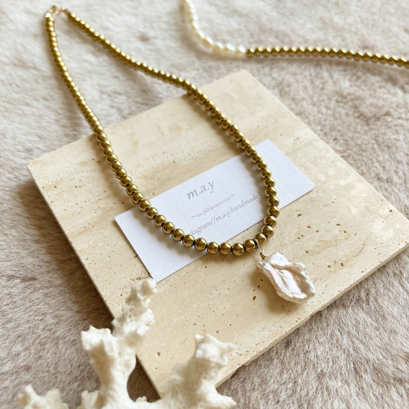 14kgf*gold Grainy necklace* 2枚目の画像