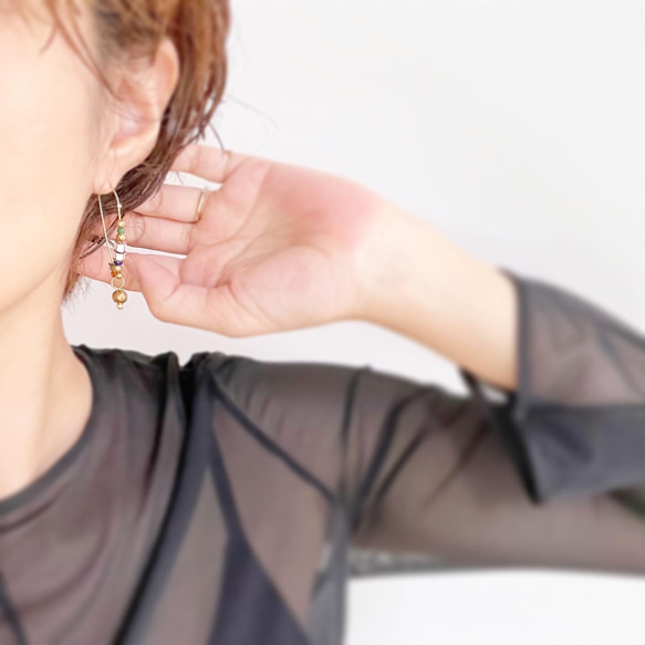 changing hoop pierce フープ　カラフル　ゴールド　イヤリング　タッセル　リング　ピアス 5枚目の画像