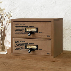 木製の小引き出し A4ｻｲｽ・3段 ﾈｰﾑﾌﾟﾚｰﾄ ☆セミオーダー可！☆ 棚