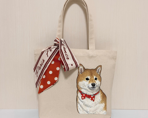 犬のイラスト トートバッグ ベージュ 楽天市場】イヌのイラストトートバッグ (5柄×2色)［ネコポス発送