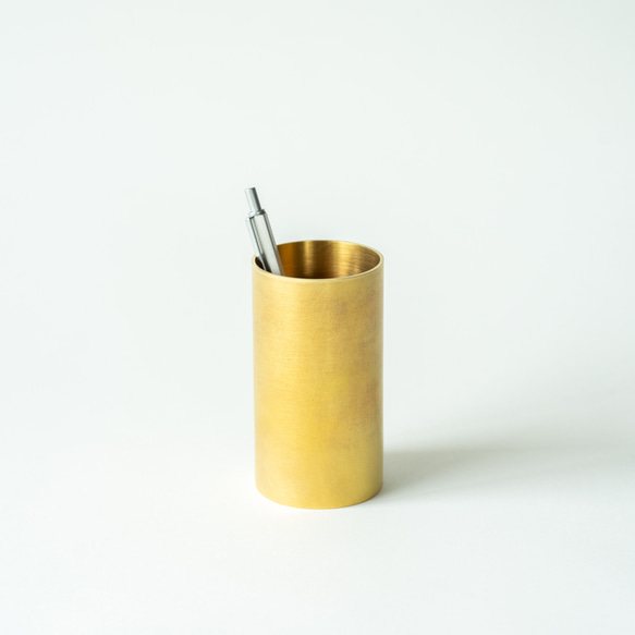 【受注製作】ミニマルホルダー＜サークル-H100＞/真鍮　ペン立て　花瓶　カトラリースタンド 2枚目の画像