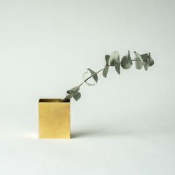 【受注製作】ミニマルホルダー＜レクタングル-H70＞ / 真鍮　ペン立て　花瓶　カトラリースタンド 1枚目の画像