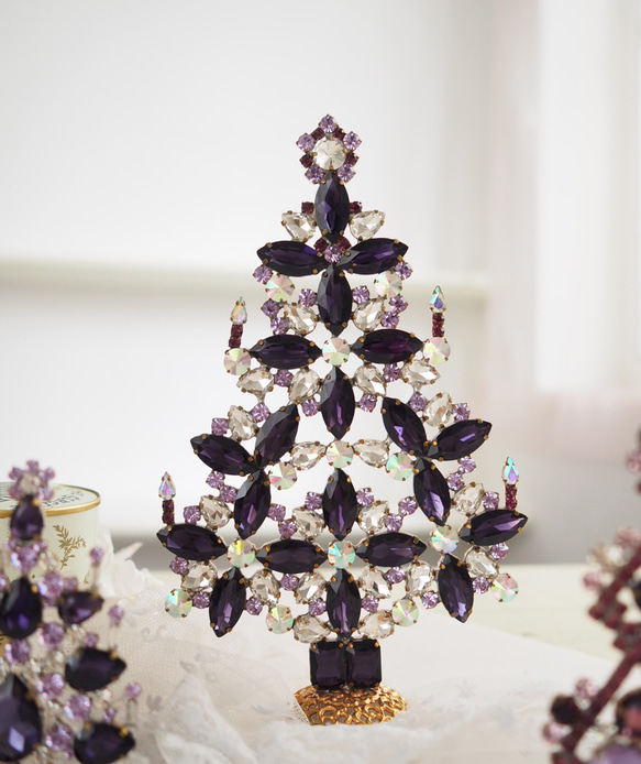 チェコガラスのクリスマスツリー♪flower*violet 1枚目の画像