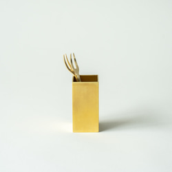 【受注製作】ミニマルホルダー＜スクエア-H70＞ / 真鍮　ペン立て　花瓶　カトラリースタンド 1枚目の画像