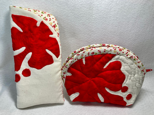 ハワイアンキルトのポーチ ハワイアンキルト Hawaiian Quilt ハワイアン雑貨 ポーチM