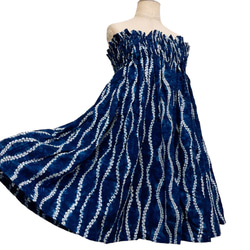 藍染スカート パウスカート ギャザースカート 絞り 着物リメイク フラ 浴衣リメイク 衣装 和柄 Ｗ5801 10枚目の画像