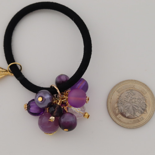 こっくり秋色パープル【葡萄】果物カラーの秋色ヘアゴム◇Creema限定