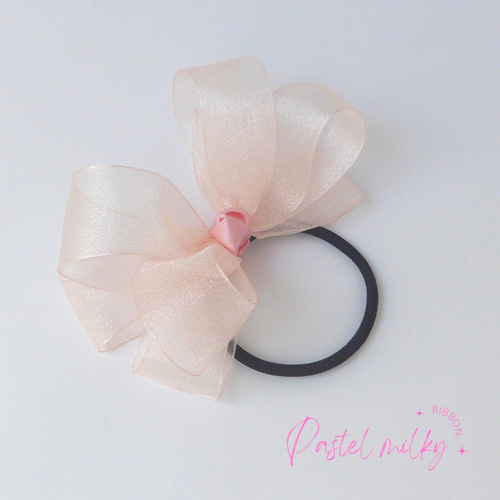 オーガンジーリボン♡ヘアゴム♡夢を見る木馬