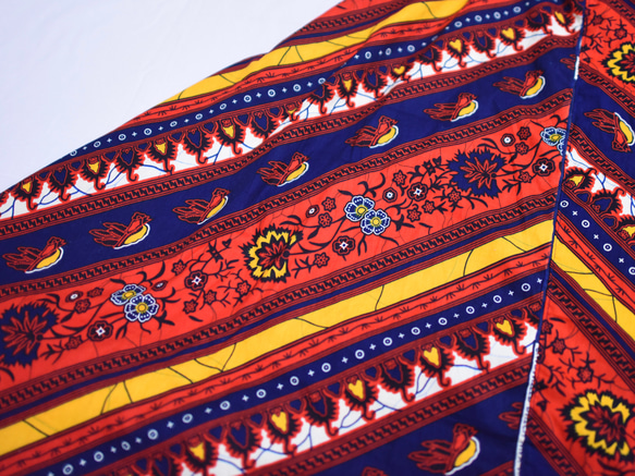 Aラインフレアスカート11 ロングスカート　 アフリカンプリント　アジアン風 ジプシー　古着　アフリカ布 5枚目の画像