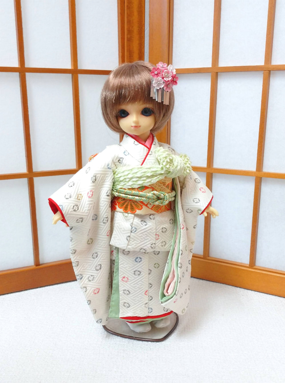 幼SD 振り袖着付けセット 白色 七宝水玉 その他人形 めぇめぇ堂 通販