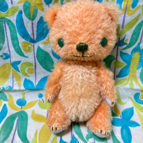 ○テディベア○オレンジ＋緑のミカンイメージ｜ぬいぐるみ｜置物｜飾り