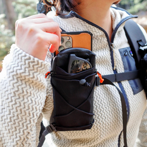 ONS EB】ULショルダーハーネス スマホポーチ ECOPAK ブラック 登山